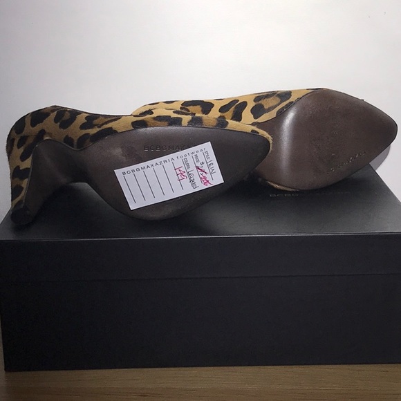 Leopard Cheetah Pony Faux Fur Pointed Toe Pumps Leopard Suede MA IRIN EXCELLENT! - Picture 4 of 7